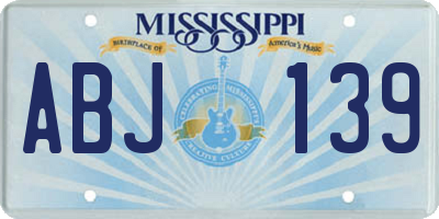 MS license plate ABJ139