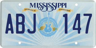 MS license plate ABJ147