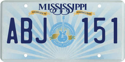 MS license plate ABJ151