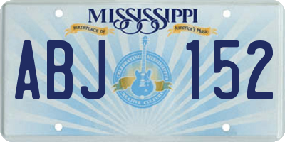 MS license plate ABJ152