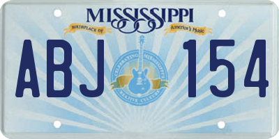 MS license plate ABJ154