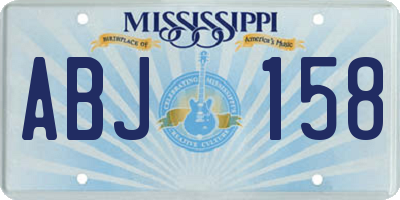 MS license plate ABJ158