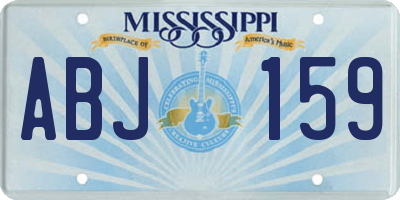 MS license plate ABJ159