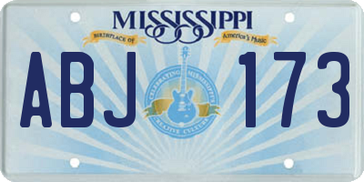 MS license plate ABJ173