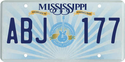 MS license plate ABJ177