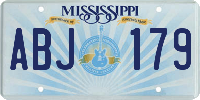 MS license plate ABJ179