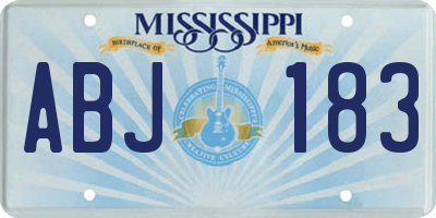 MS license plate ABJ183