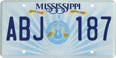 MS license plate ABJ187