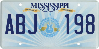 MS license plate ABJ198