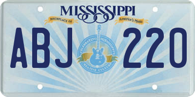 MS license plate ABJ220