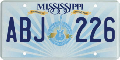 MS license plate ABJ226