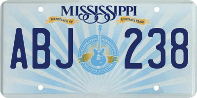 MS license plate ABJ238