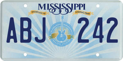 MS license plate ABJ242