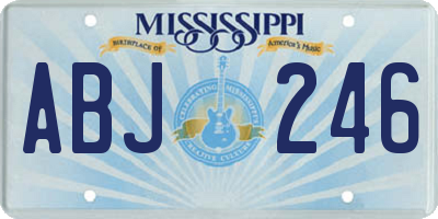 MS license plate ABJ246