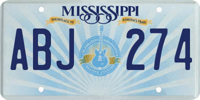 MS license plate ABJ274