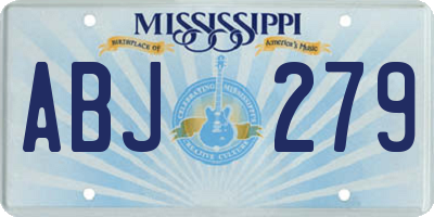 MS license plate ABJ279