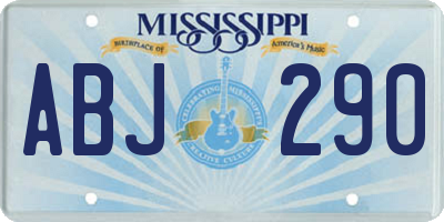 MS license plate ABJ290