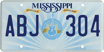 MS license plate ABJ304
