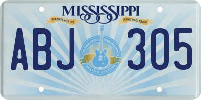 MS license plate ABJ305