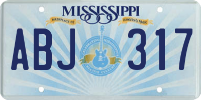 MS license plate ABJ317