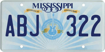 MS license plate ABJ322