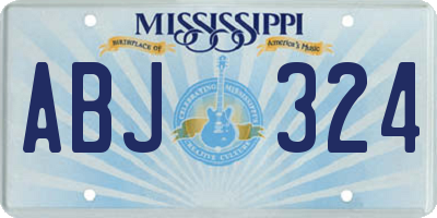 MS license plate ABJ324
