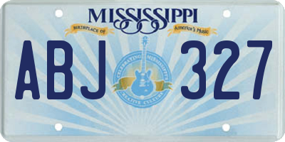 MS license plate ABJ327