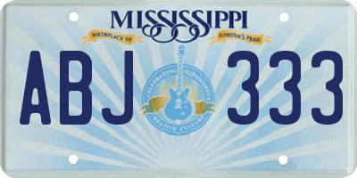 MS license plate ABJ333