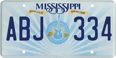 MS license plate ABJ334