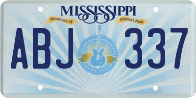 MS license plate ABJ337
