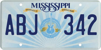 MS license plate ABJ342