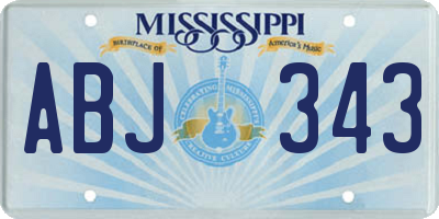 MS license plate ABJ343