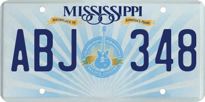 MS license plate ABJ348