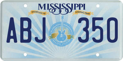 MS license plate ABJ350