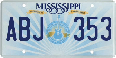 MS license plate ABJ353