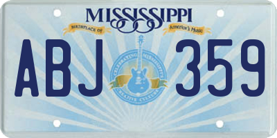 MS license plate ABJ359