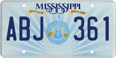 MS license plate ABJ361