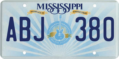 MS license plate ABJ380