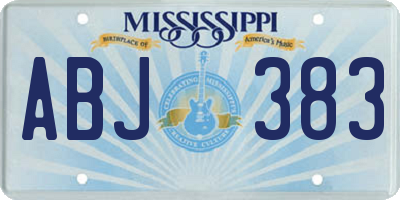 MS license plate ABJ383