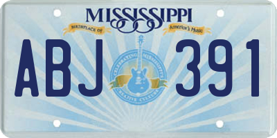MS license plate ABJ391