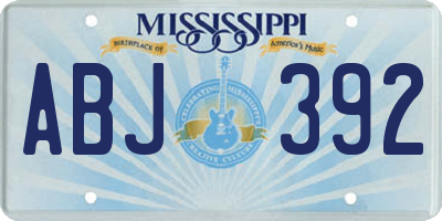 MS license plate ABJ392