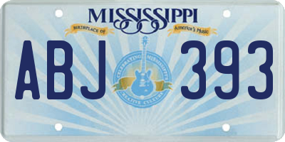 MS license plate ABJ393