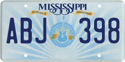 MS license plate ABJ398