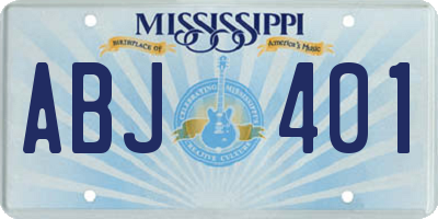 MS license plate ABJ401