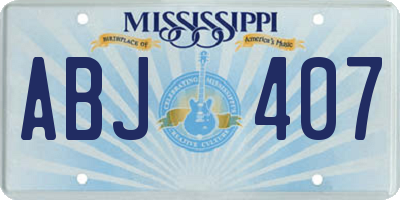 MS license plate ABJ407