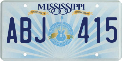 MS license plate ABJ415
