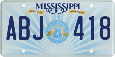 MS license plate ABJ418