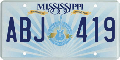 MS license plate ABJ419