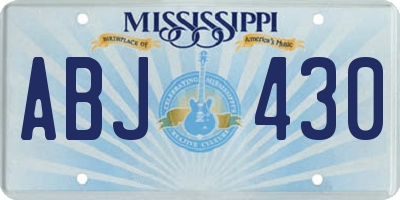MS license plate ABJ430