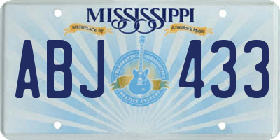 MS license plate ABJ433